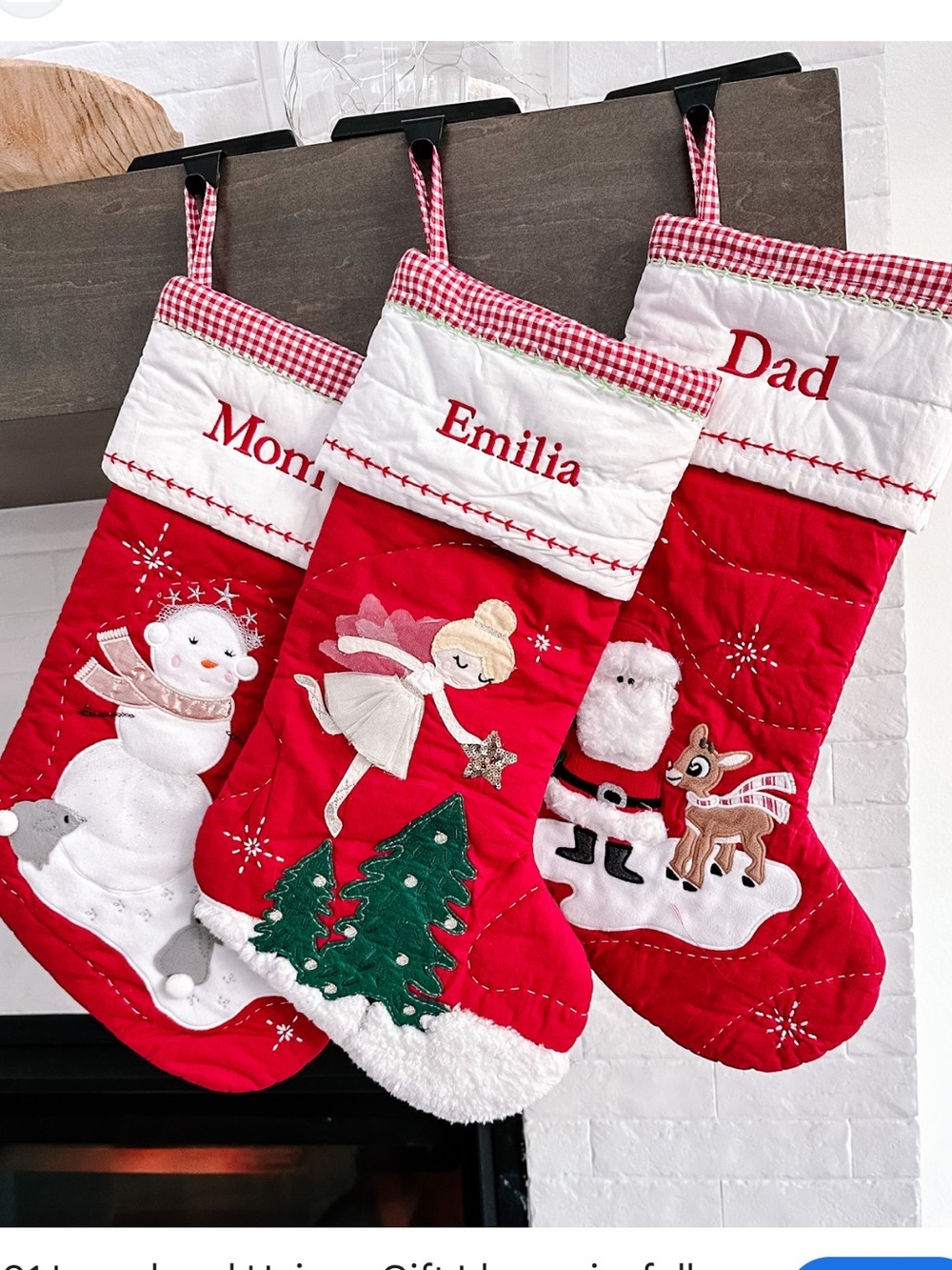 NWT Pottery Barn kids quilted Christmas stocking
